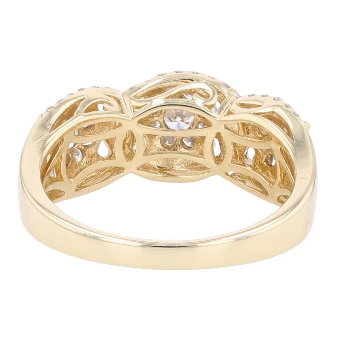 ROUND DIAMOND INTERLOCKING HALO STATEMENT RING - 5