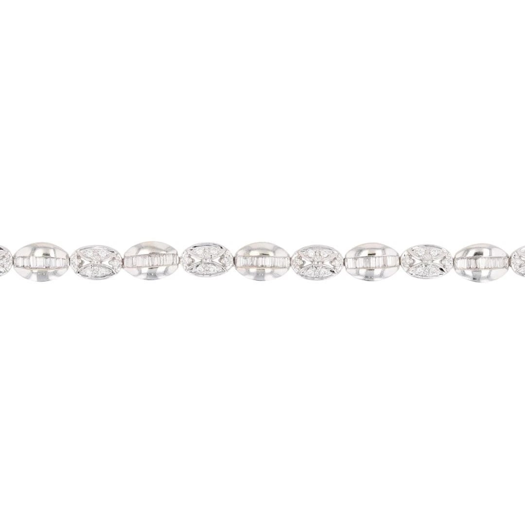 ROUND AND BAGUETTE DIAMOND TENNIS BRACELET (1 of 5)