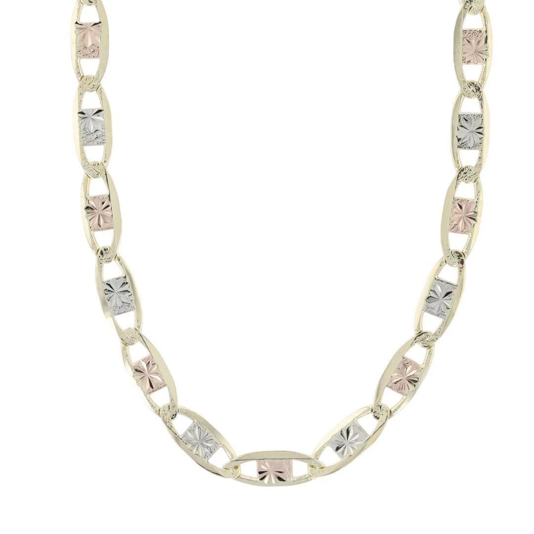 DIAMOND-CUT ANCHOR CHAIN NECKLACE 14K MULTI-TONE GOLD: Diamond-Cut Anchor Chain Necklace 14k Multi-Tone Gold Brand: Unbranded Type: Necklace Material: 14k Multi-Tone Gold Color: None Size: Necklace Measurement: 25.75" Length / 6mm Accessories: