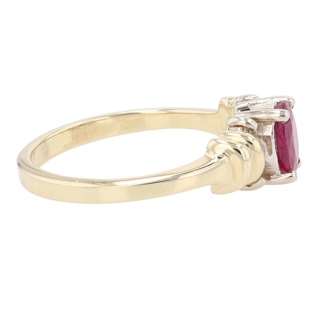 OVAL CUT RUBY W/ DIAMOND ACCENTS STATEMENT RING - 4