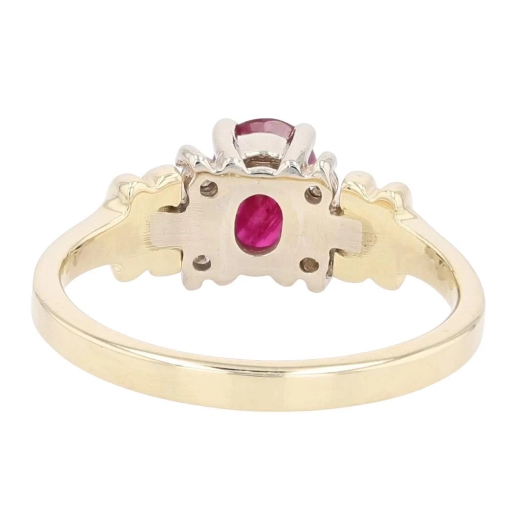 OVAL CUT RUBY W/ DIAMOND ACCENTS STATEMENT RING - 5