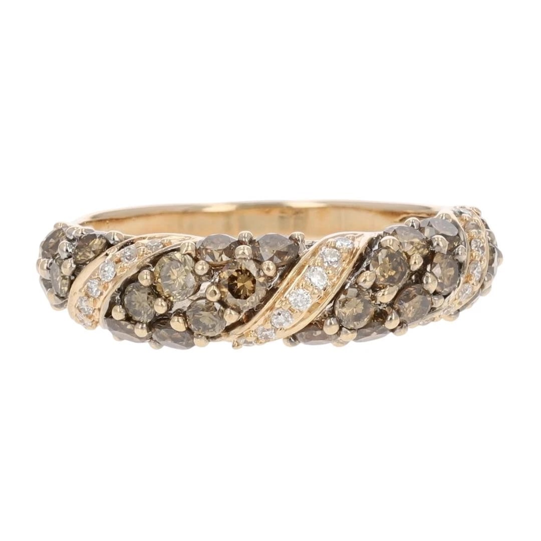 ROUND CUT BROWN DIAMOND CLUSTER BAND RING (1 of 2)