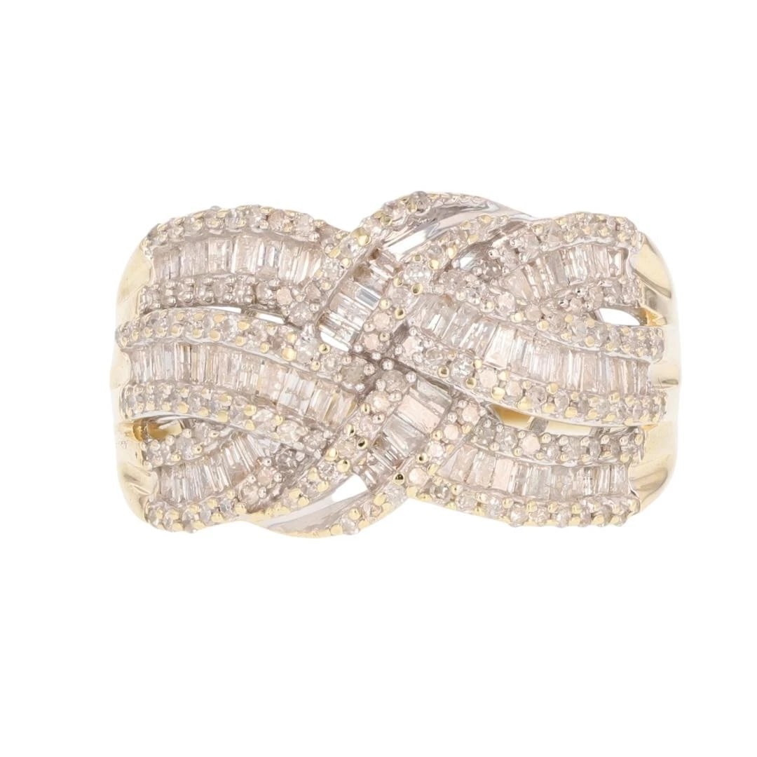 DIAMOND CLUSTER OVERLAPPING CRISSCROSS RING (1 of 2)