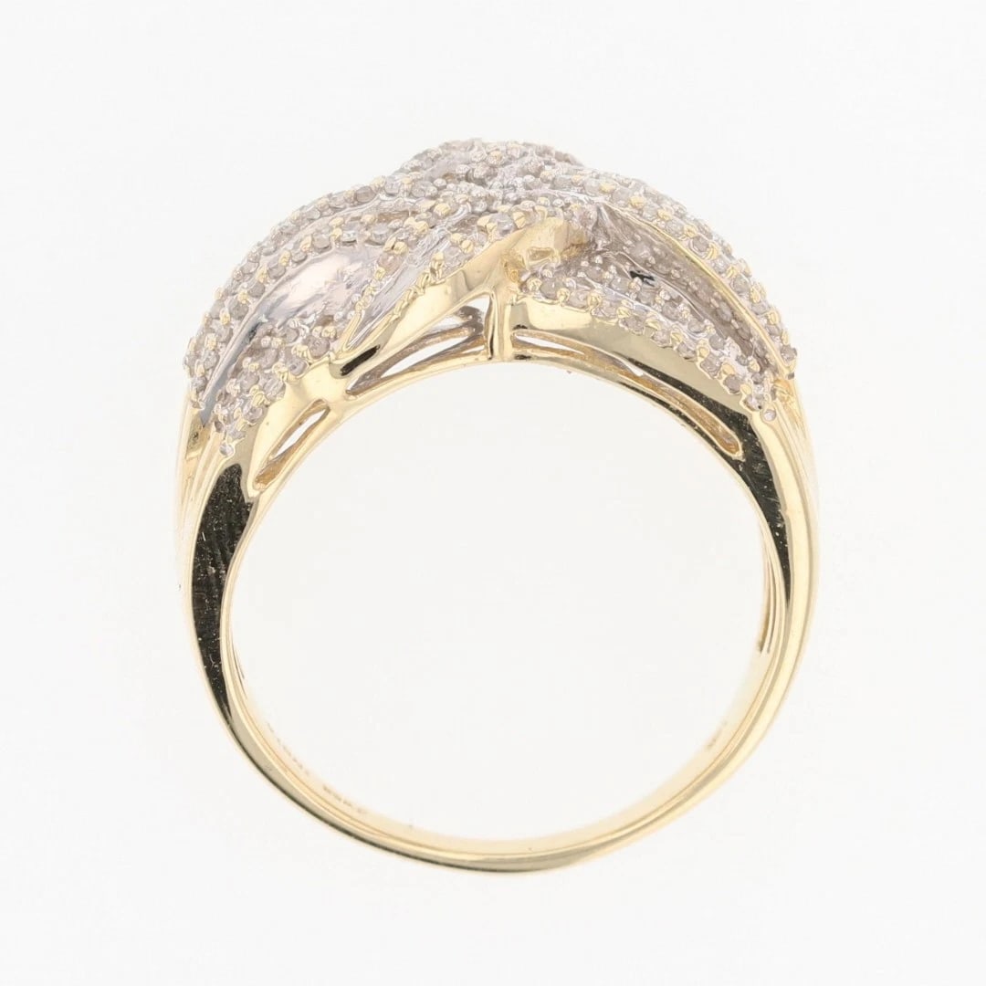 DIAMOND CLUSTER OVERLAPPING CRISSCROSS RING - 2