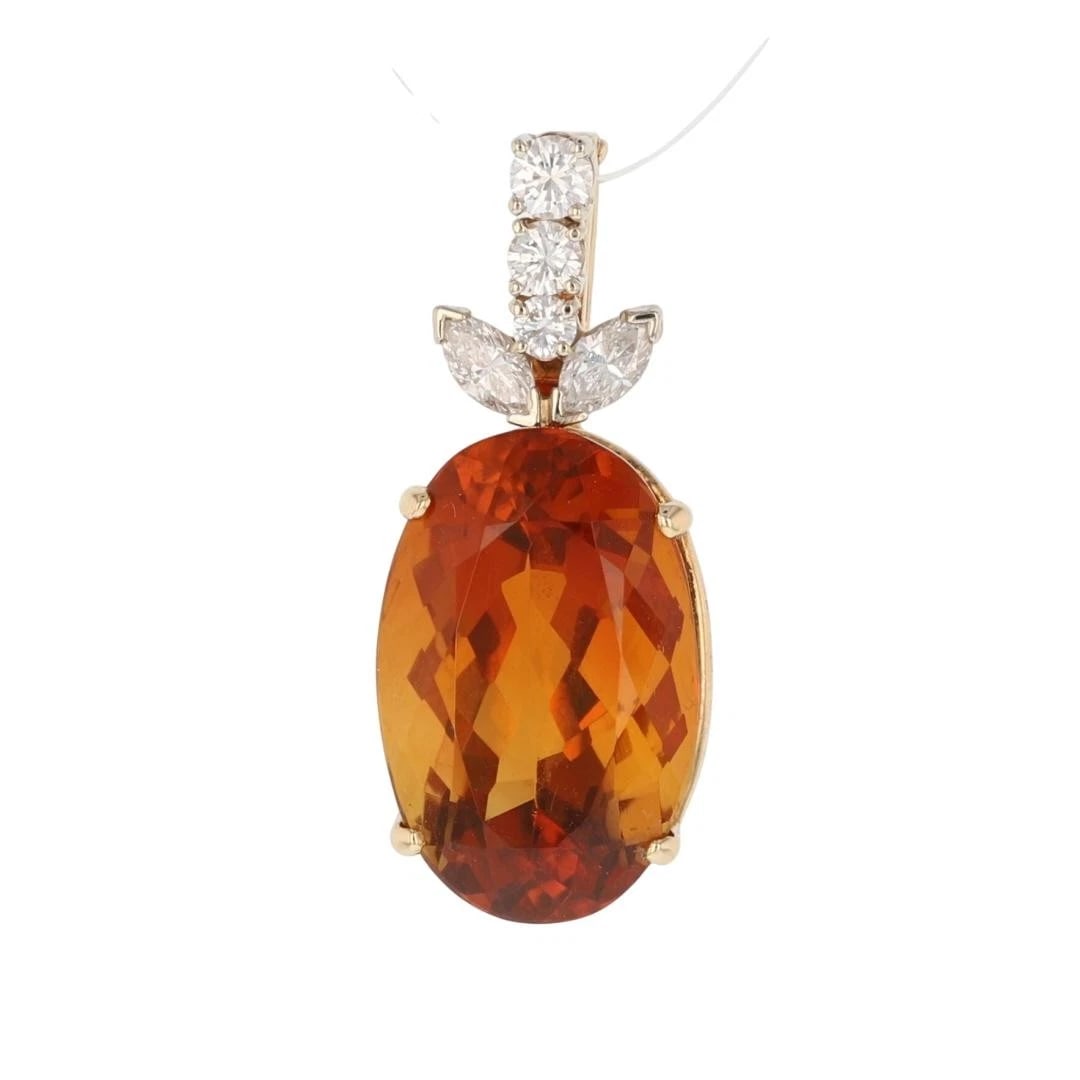 CITRINE WITH DIAMOND ENHANCER PENDANT (1 of 5)