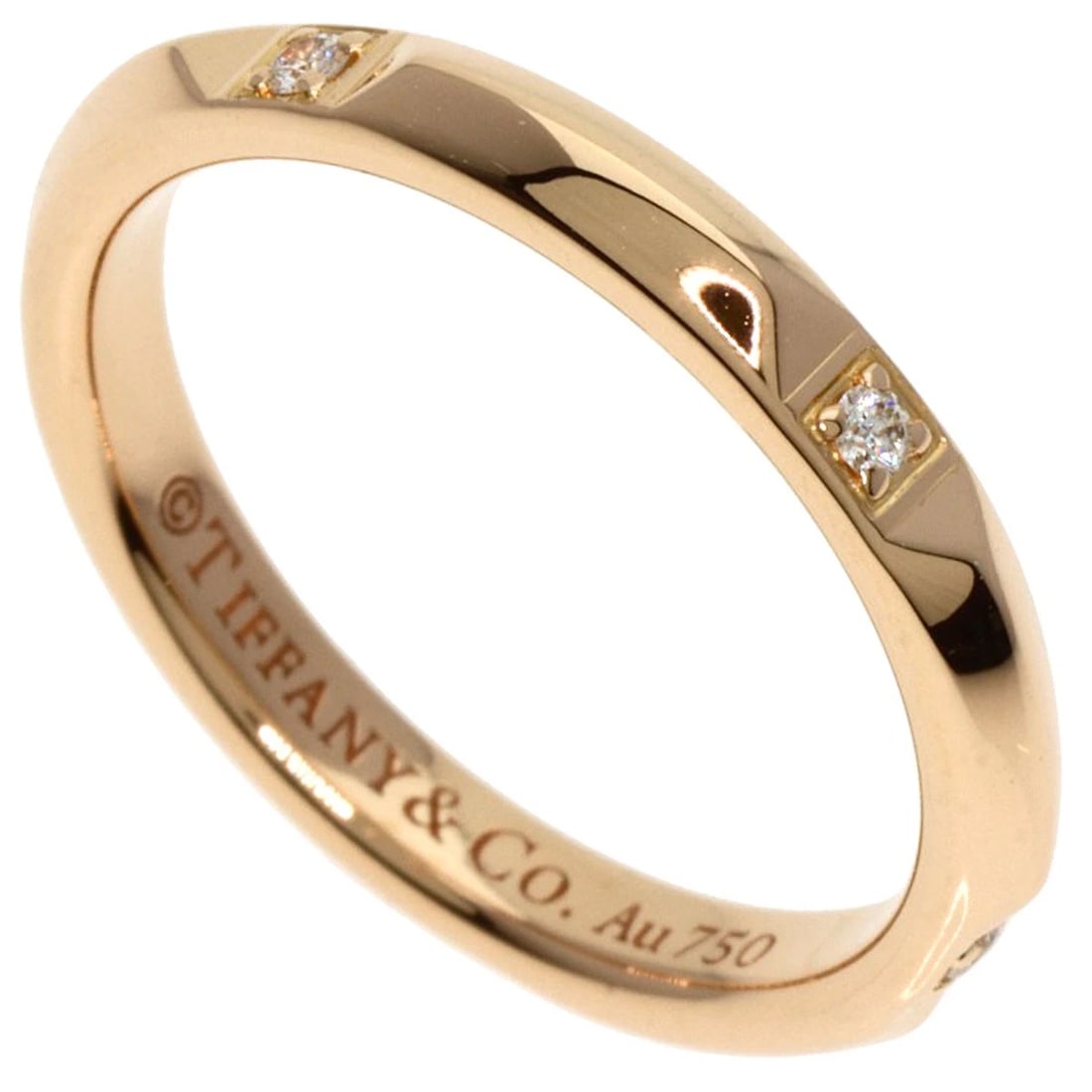 TIFFANY&CO. TRUE BAND DIAMOND RING: TIFFANY&Co. True Band Diamond Ring Brand: TIFFANY&Co. Type: Ring Material: K18 Pink Gold Main Stone/Creation Natural Color: Pink Gold Size: 5(US) Accessories: None Accessories Notice: When