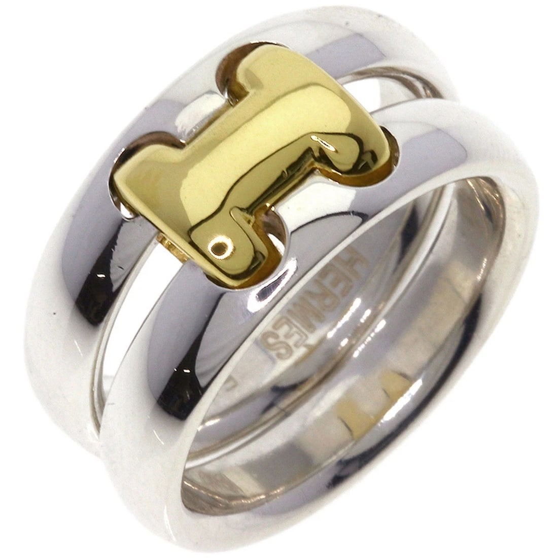 HERMES ORAMP RING K18 YELLOW GOLD: HERMES Oramp Ring K18 Yellow Gold Brand: HERMES Type: Ring Material: K18 Yellow Gold, Color: Yellow Gold Size: 5.25(US) Accessories: None Accessories Notice: When purchasing pre-owned good