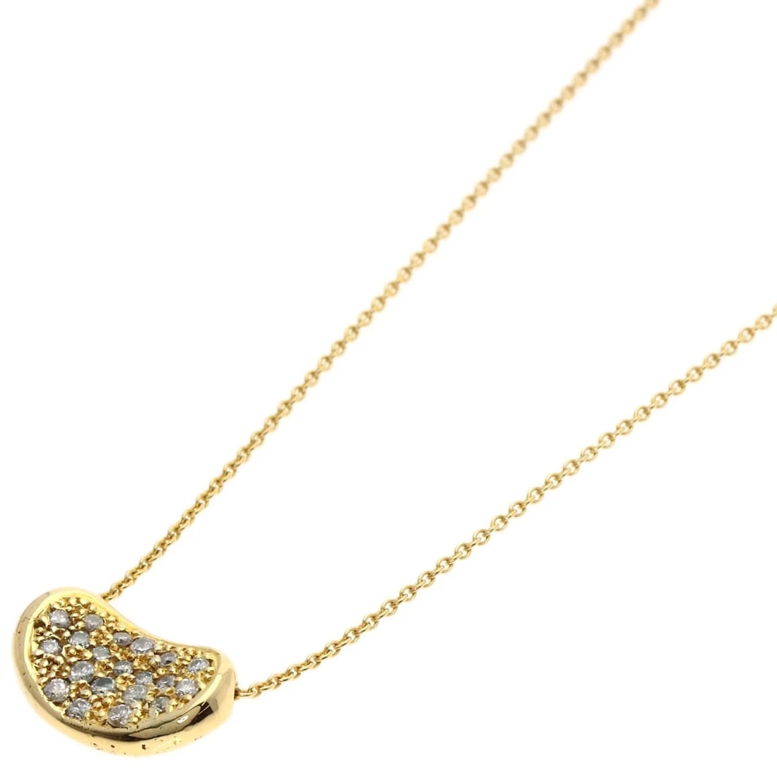 TIFFANY&CO. BEAN SMALL DIAMOND NECKLACE: TIFFANY&Co. Bean Small Diamond Necklace Brand: TIFFANY&Co. Type: Necklace Material: K18 Yellow Gold Main Stone/Creation Natural Color: Yellow Gold Size: Chain Length:16.5inch/42cm Chain Width:0.4i