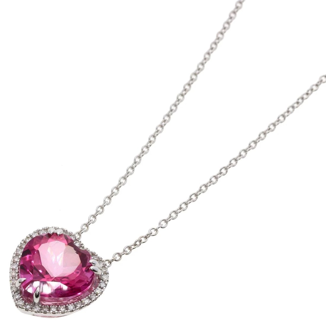 PINK TOURMALINE DIAMOND NECKLACE (1 of 6)