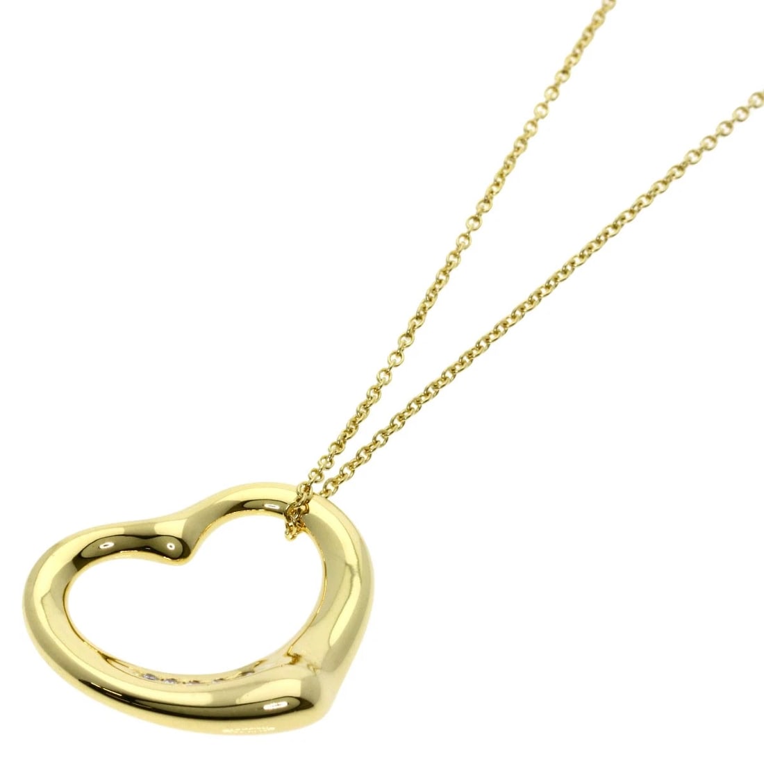 TIFFANY&CO. OPEN HEART 5P DIAMOND NECKLACE: TIFFANY&Co. Open Heart 5P Diamond Necklace Brand: TIFFANY&Co. Type: Necklace Material: K18 Yellow Gold Main Stone/Creation Natural Color: Yellow Gold Size: Chain Length:15.9inch/40.5cm Chain