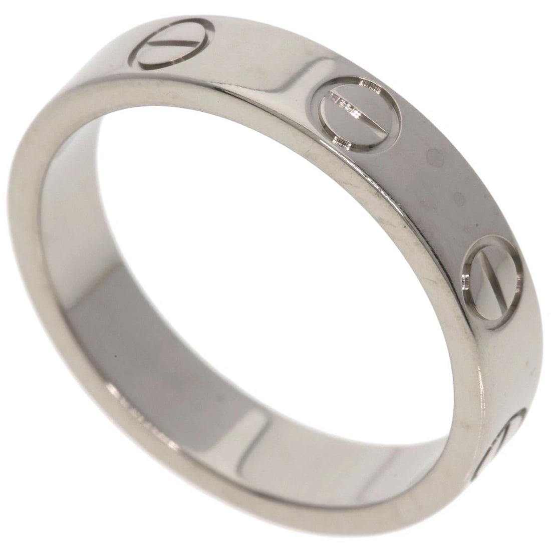 CARTIER MINI LOVE RING RING K18 WHITE GOLD: CARTIER mini love ring Ring K18 White Gold Brand: CARTIER Type: Ring Material: K18 White Gold, Color: White Gold Size: 4.5(US) Accessories: None Accessories Notice: When purchasing pre-own