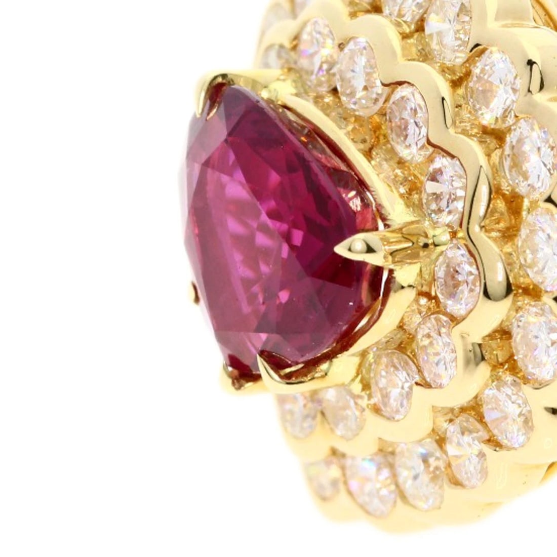 RUBY DIAMOND RING K18 YELLOW GOLD - 6