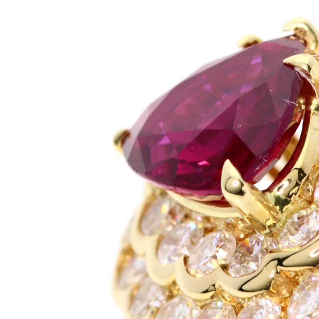 RUBY DIAMOND RING K18 YELLOW GOLD - 7