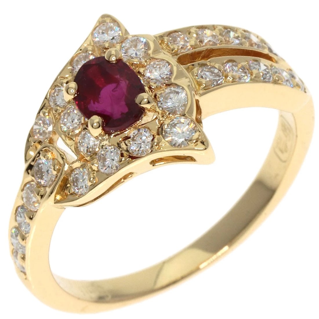 GRAFF RUBY DIAMOND RING K18 YELLOW GOLD - 2