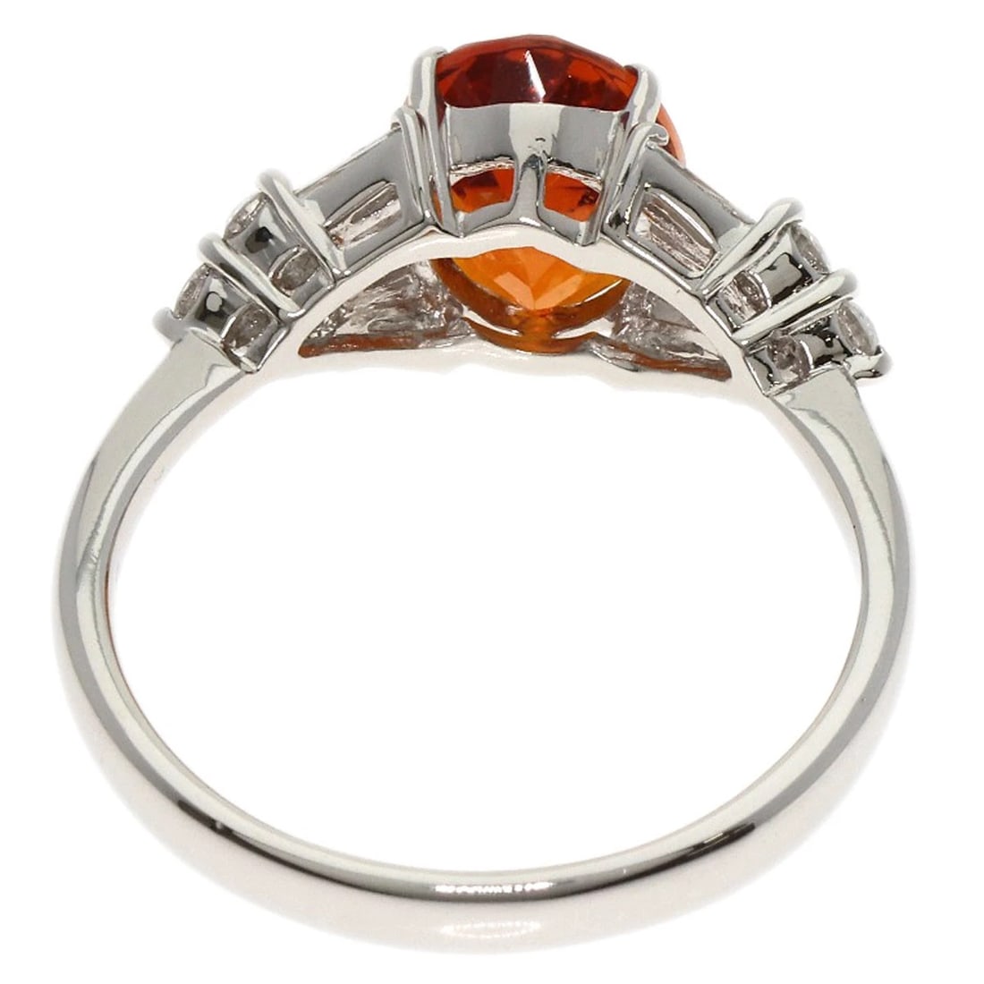 CITRIN DIAMOND PLATINUM RING - 2