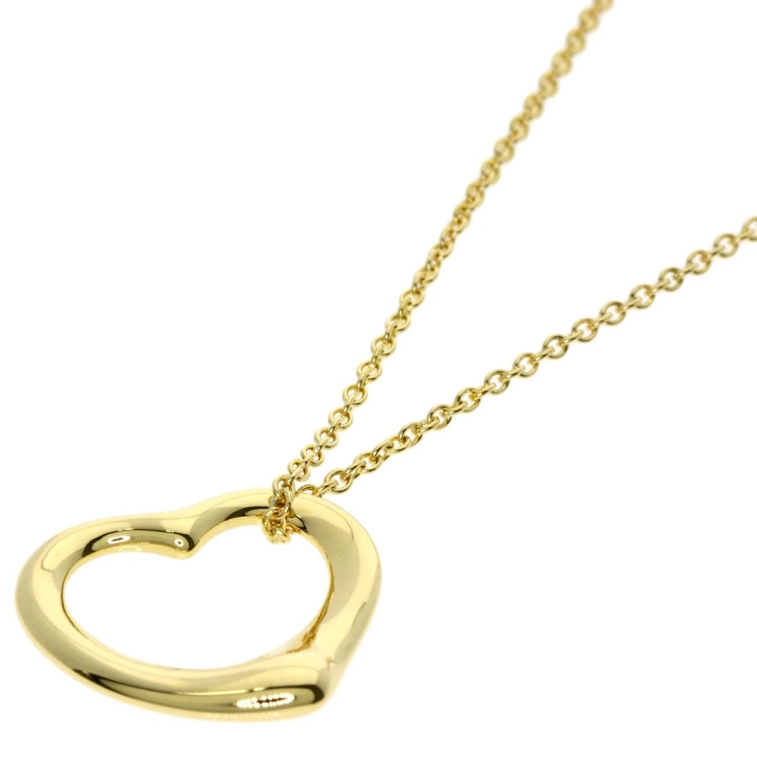 TIFFANY&CO. OPEN HEART NECKLACE: TIFFANY&Co. Open heart Necklace Brand: TIFFANY&Co. Type: Necklace Material: K18 Yellow Gold, Color: Yellow Gold Size: Chain Length:16.3inch/41.5cm Chain Width:0.4inch/1.1mm Top