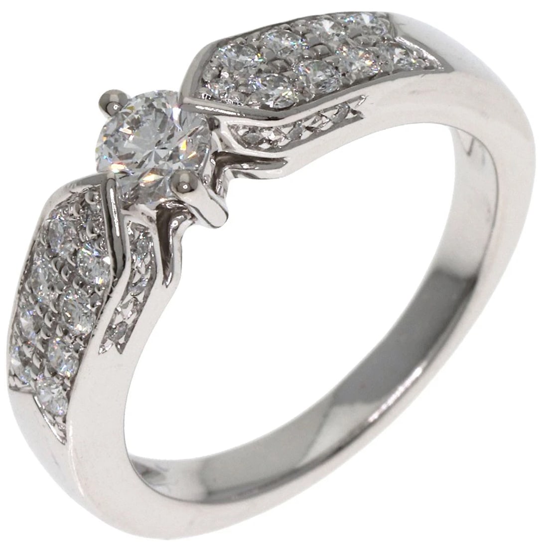 CHAUMET PLUME SOLITAIRE DIAMOND RING - 2