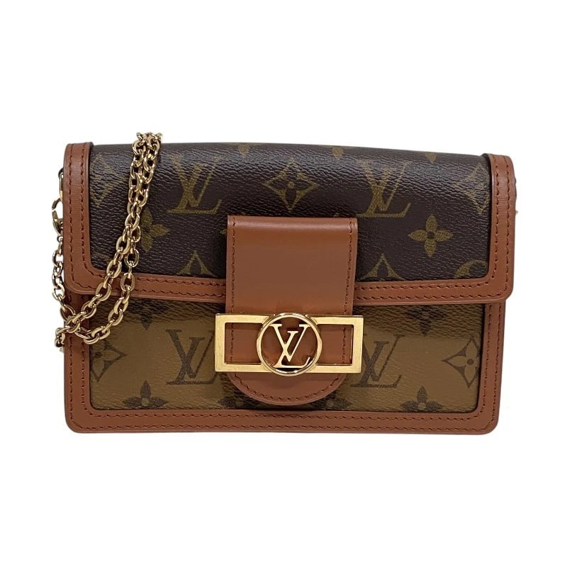 LOUIS VUITTON PORTEFEIULLE DAUPHINE SHOULDER BAG: LOUIS VUITTON Portefeiulle Dauphine Shoulder Bag Brand: LOUIS VUITTON Type: Shoulder Bag Material: Monogram Canvas / Monogram Reverse Canvas Color: Monogram x Monogram Reverse Size: W7.3 x H4.7x D
