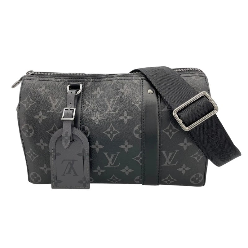 LOUIS VUITTON CITY KEEPOL SHOULDER BAG: LOUIS VUITTON City Keepol Shoulder Bag Brand: LOUIS VUITTON Type: Shoulder Bag Material: Monogram Eclipse Canvas Color: Black x SV Hardware Size: W10.6 x H6.7x D5.1inch Shoulder:35.4inch Accessor