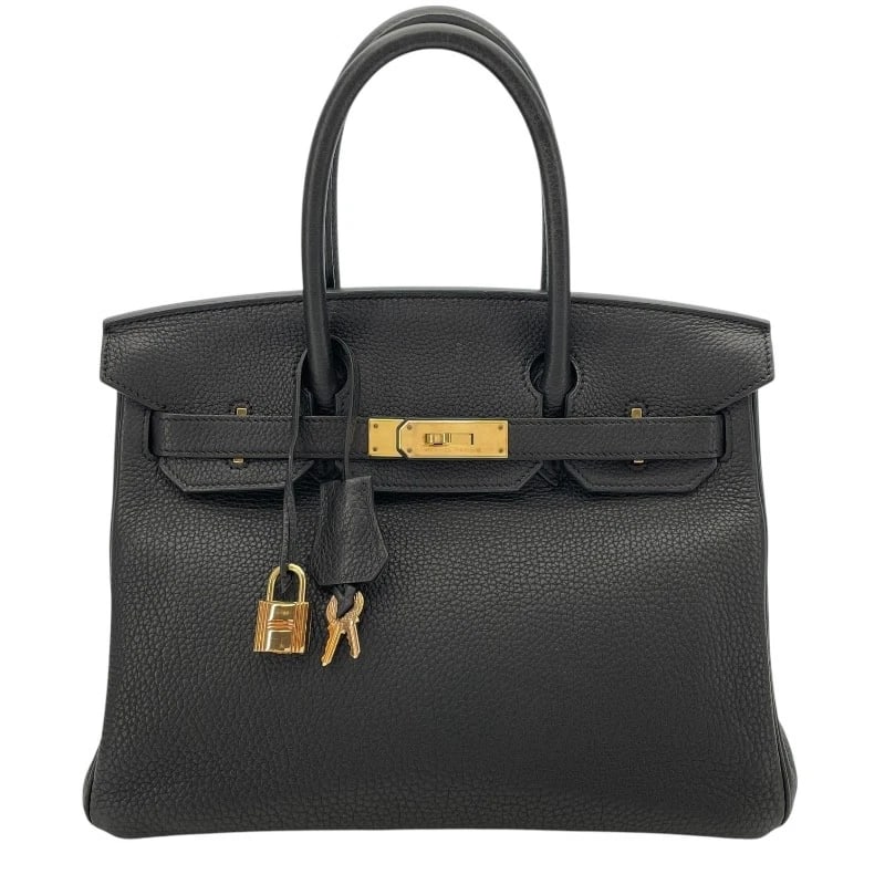 HERMES BIRKIN 30 HANDBAG: HERMES Birkin 30 Handbag Brand: HERMES Type: Handbag Material: Togo Color: Black GD Hardware Size: W11.8 x H9.4x D6.3inch Accessories: None Accessories Notice: When purchasing pre-owned go