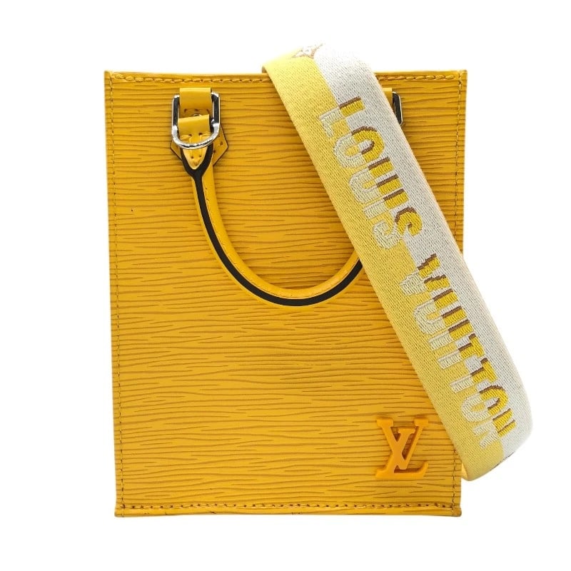 LOUIS VUITTON PETIT SAC PLAT SHOULDER BAG: LOUIS VUITTON Petit Sac Plat Shoulder Bag Brand: LOUIS VUITTON Type: Shoulder Bag Material: Epi Color: yellow Size: W5.3 x H6.7x D2.0inch Accessories: None Accessories Notice: When purchas