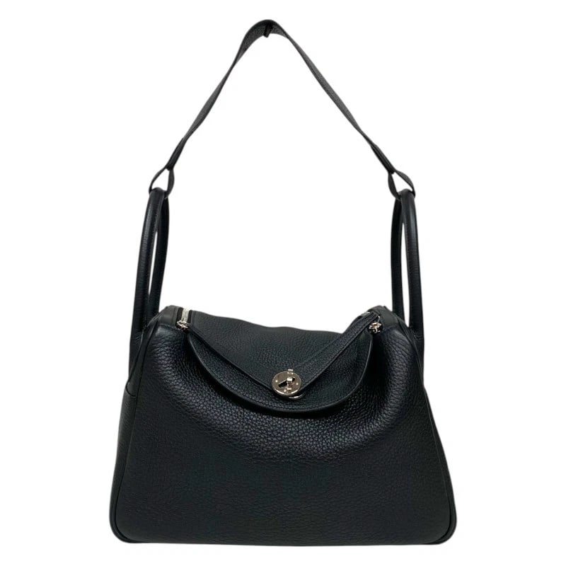 HERMES LINDY 30 SHOULDER BAG: HERMES Lindy 30 Shoulder Bag Brand: HERMES Type: Shoulder Bag Material: Taurillon Clemence Color: Black SilverHardware Size: W11.8 x H8.7x D6.1inch Accessories: None Accessories Notice: Wh