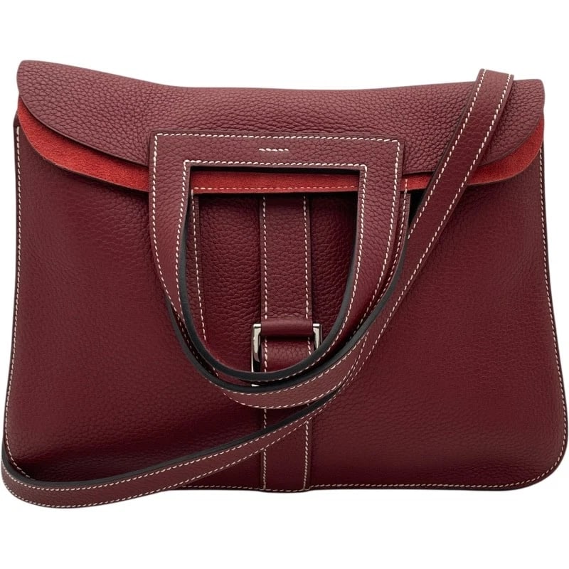 HERMES ARZAN 31 SHOULDER BAG: HERMES Arzan 31 Shoulder Bag Brand: HERMES Type: Shoulder Bag Material: Taurillon Clemence Color: Rouge Ash SVHardware Size: W12.2 x H7.5x D3.1inch Shoulder:19.7inch Accessories: None