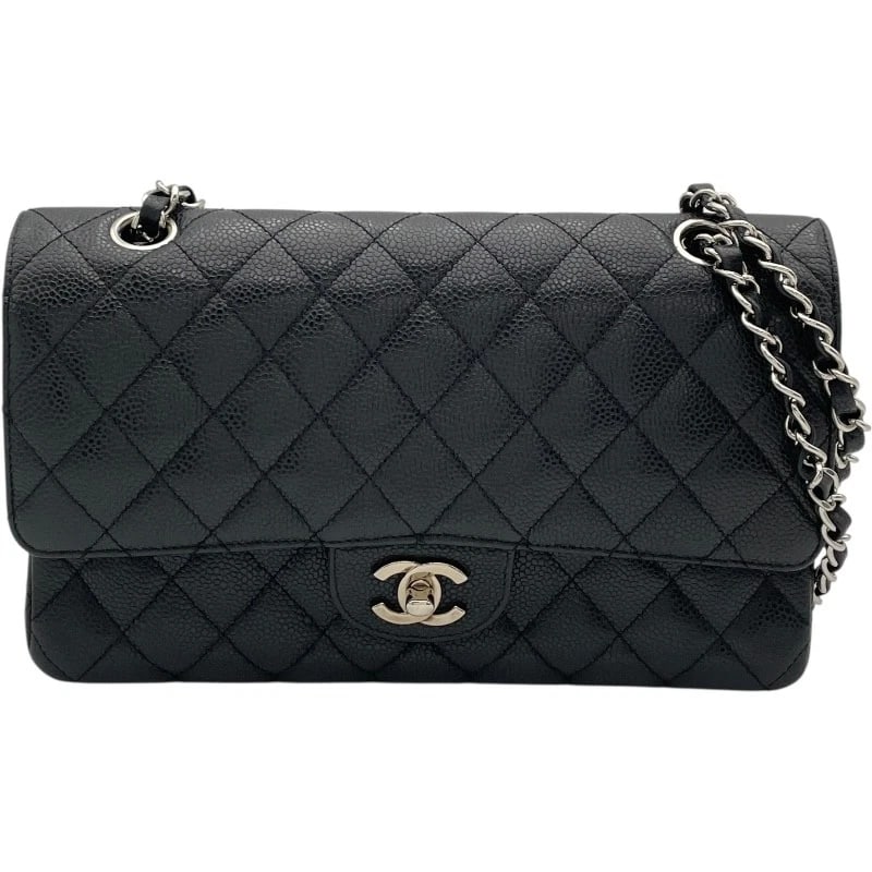 CHANEL MATRASSE 25 SHOULDER BAG: CHANEL Matrasse 25 Shoulder Bag Brand: CHANEL Type: Shoulder Bag Material: caviar Color: Black SVHardware Size: W9.8 x H5.9x D2.6inch Shoulder:19.7inch Accessories: None Accessories Notice: