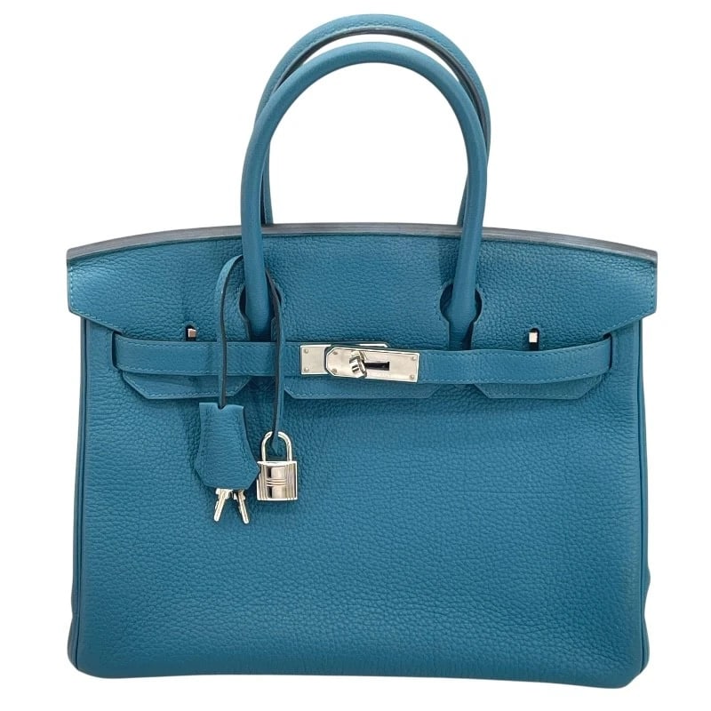 HERMES BIRKIN 30 HANDBAG: HERMES Birkin 30 Handbag Brand: HERMES Type: Handbag Material: Togo Color: Blue Paon SVHardware Size: W11.8 x H9.1x D6.3inch Accessories: None Accessories Notice: When purchasing pre-owned
