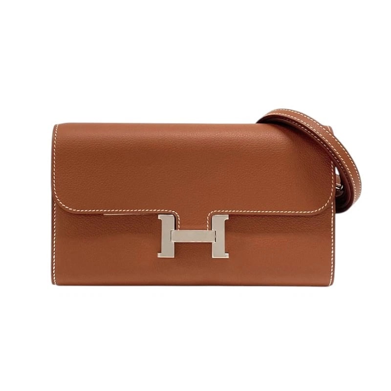 HERMES CONSTANCE TO GO SHOULDER BAG: HERMES constance to go Shoulder Bag Brand: HERMES Type: Shoulder Bag Material: Evercolor Color: Gold SilverHardware Size: W8.1 x H4.5x D1.2inch Shoulder:47.2inch Accessories: None Accessor