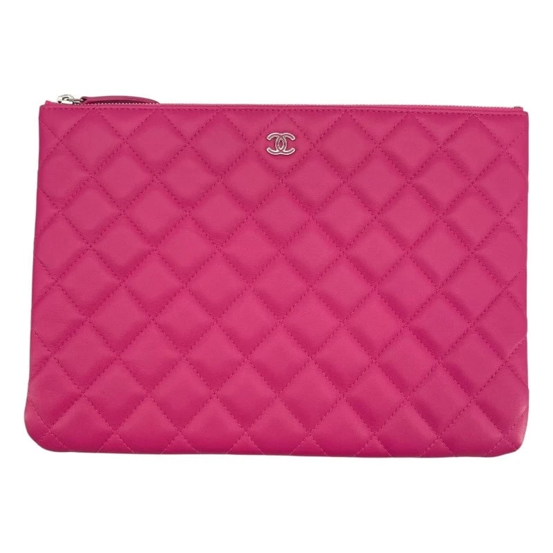 CHANEL COCO MARK CLUTCH CLUTCH BAG: CHANEL COCO Mark clutch Clutch bag Brand: CHANEL Type: Clutch bag Material: lambskin Color: Pink SV Hardware Size: W10.6 x H7.9x D0.4inch Accessories: None Accessories Notice: When purchas