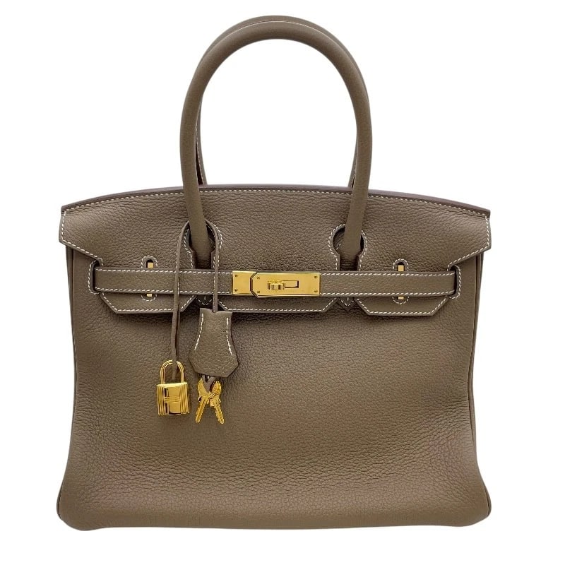 HERMES BIRKIN 30 HANDBAG: HERMES Birkin 30 Handbag Brand: HERMES Type: Handbag Material: Togo Color: Etup GD Hardware Size: W11.8 x H9.4x D6.3inch Accessories: None Accessories Notice: When purchasing pre-owned goo