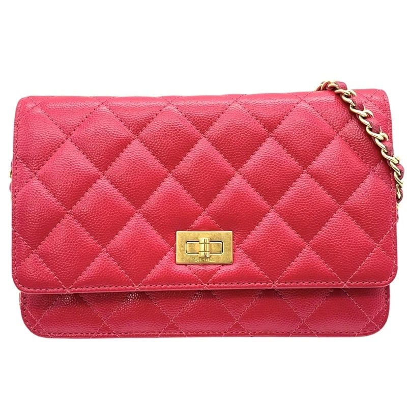 CHANEL CHAIN WALLET SHOULDER BAG: CHANEL Chain Wallet Shoulder Bag Brand: CHANEL Type: Shoulder Bag Material: Caviar skin Color: Hot Pink GoldHardware Size: W7.5 x H4.9x D1.4inch Shoulder:51.2inch Accessories: None Accesso