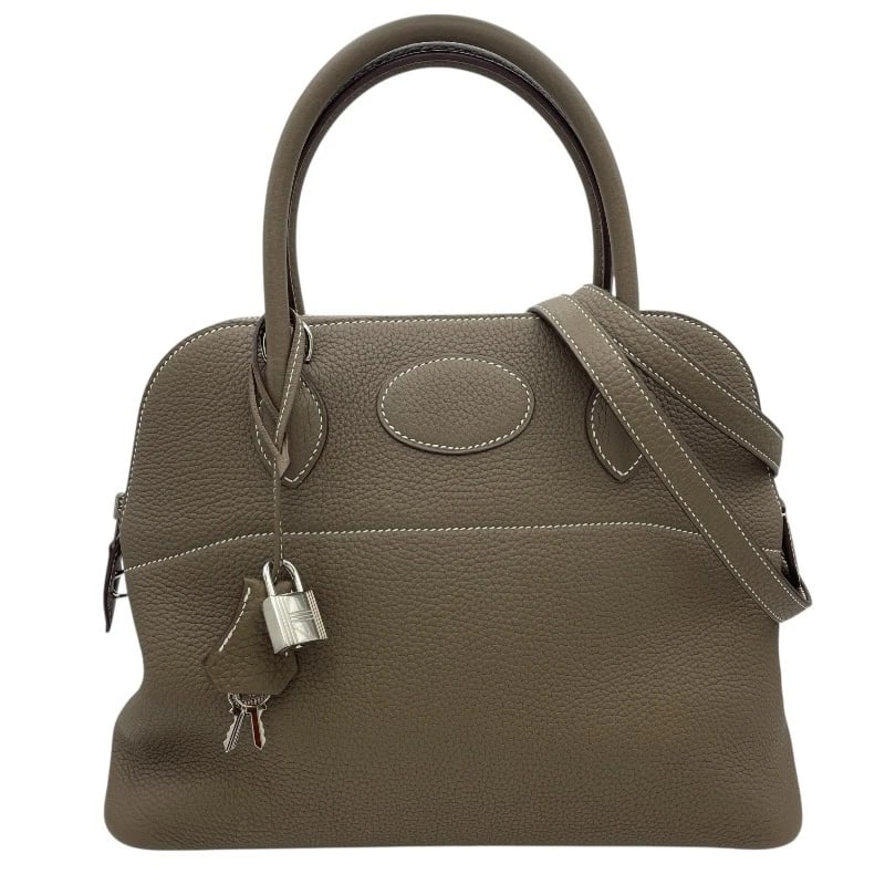 HERMES BORED 31 SHOULDER BAG: HERMES Bored 31 Shoulder Bag Brand: HERMES Type: Shoulder Bag Material: Taurillon Clemence Color: Etup SV Hardware Size: W12.2 x H9.1x D4.7inch Shoulder:35.0inch Accessories: None Accessor