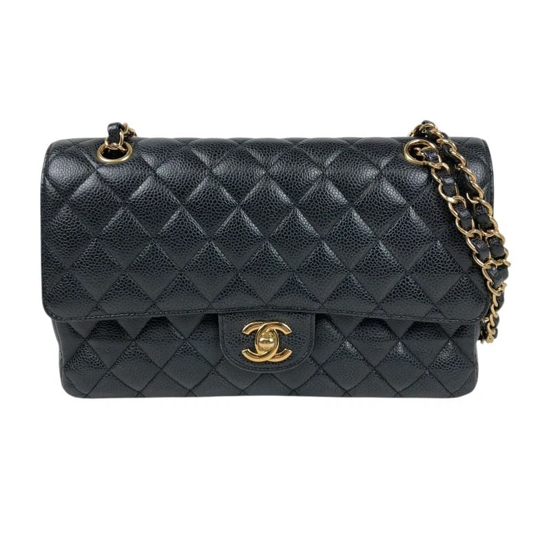CHANEL MATRASSE 25 SHOULDER BAG: CHANEL Matrasse 25 Shoulder Bag Brand: CHANEL Type: Shoulder Bag Material: Caviar skin Color: Black Gold Hardware Size: W9.8 x H5.9x D2.4inch Accessories: None Accessories Notice: When pur