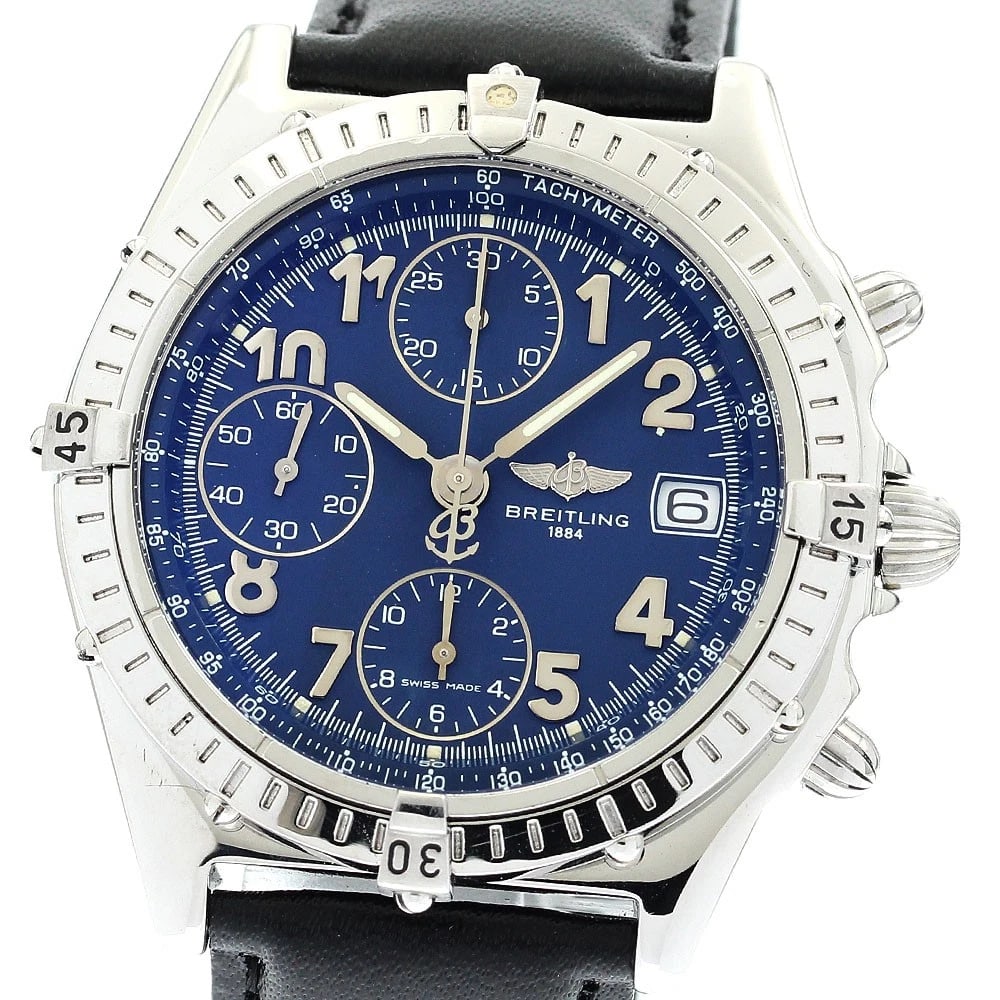 BREITLING CHRONOMAT CHRONOGRAPH NAVY DIAL AUTOMATIC WATCH (1 of 2)