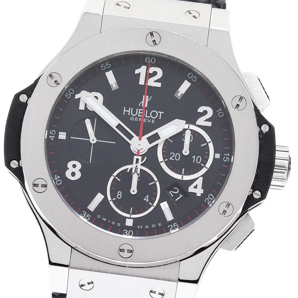 HUBLOT BIG BANG BLACK DIAL AUTOMATIC WATCH: HUBLOT big Bang black Dial Automatic Watch Brand: HUBLOT Type: Wristwatch Material: Band Material rubber, Case Material Stainless Steel Color: Band Color black, Case Color Black / Silver, Dial Colo