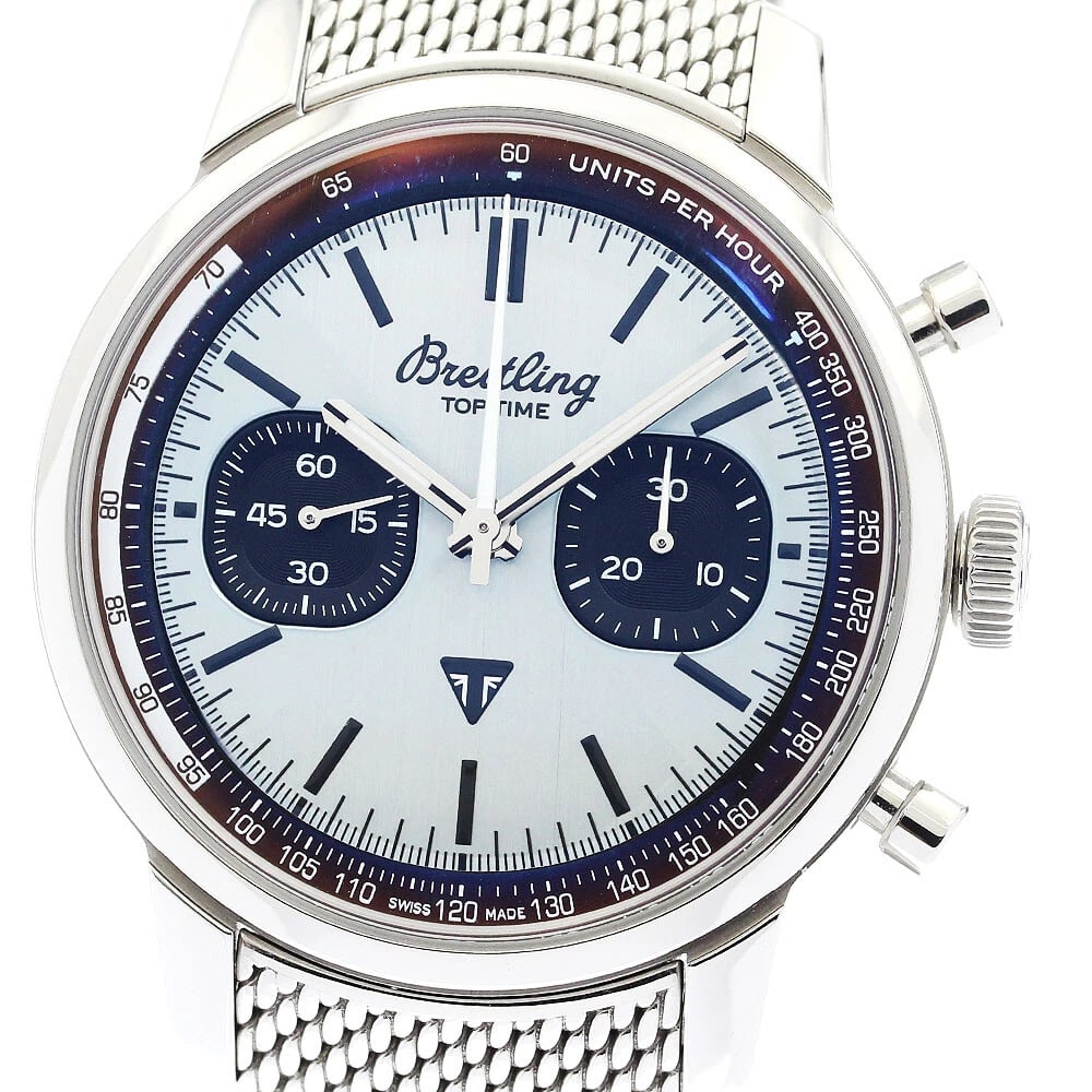 BREITLING TOP TIME CHRONOGRAPH ICE BLUE DIAL AUTOMATIC WATCH: BREITLING Top time Chronograph Ice blue Dial Automatic Watch Brand: BREITLING Type: Wristwatch Material: Band Material Stainless Steel, Case Material Stainless Steel Color: Band Color Silver, Case