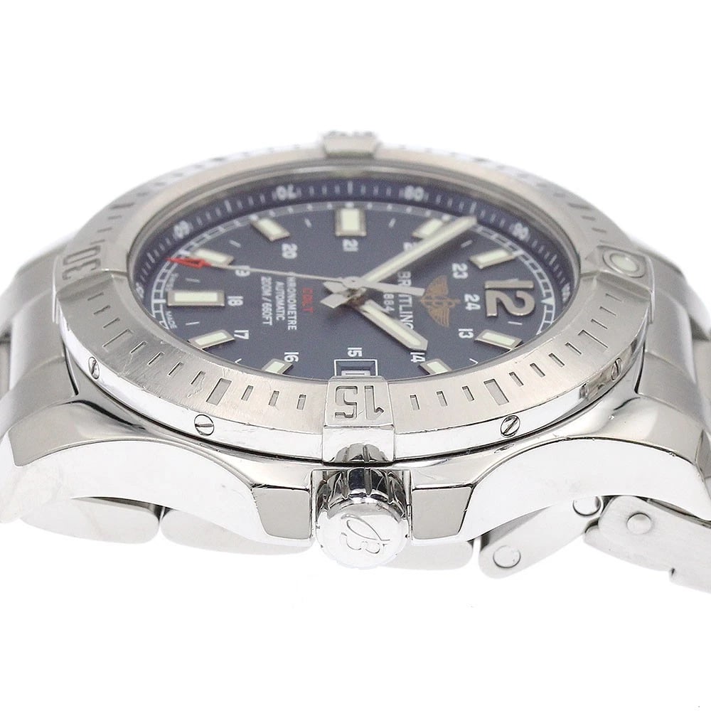 BREITLING COLT DATE NAVY DIAL AUTOMATIC WATCH - 3