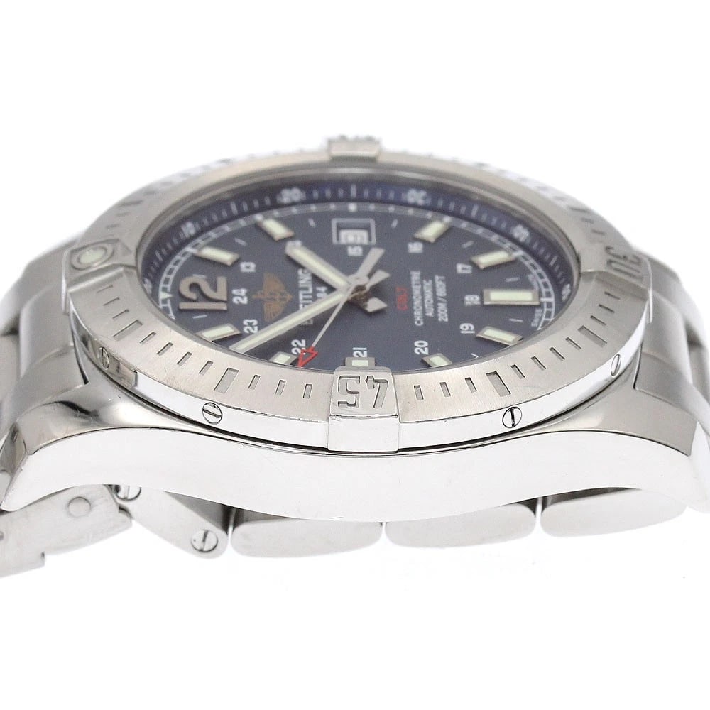BREITLING COLT DATE NAVY DIAL AUTOMATIC WATCH - 4