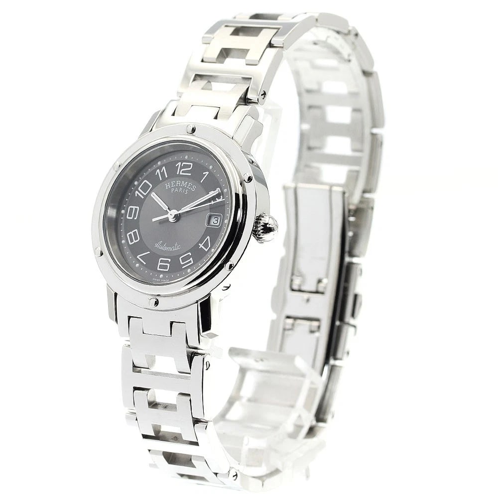 HERMES CLIPPER DATE GRAY DIAL AUTOMATIC BOY'S WATCH - 2