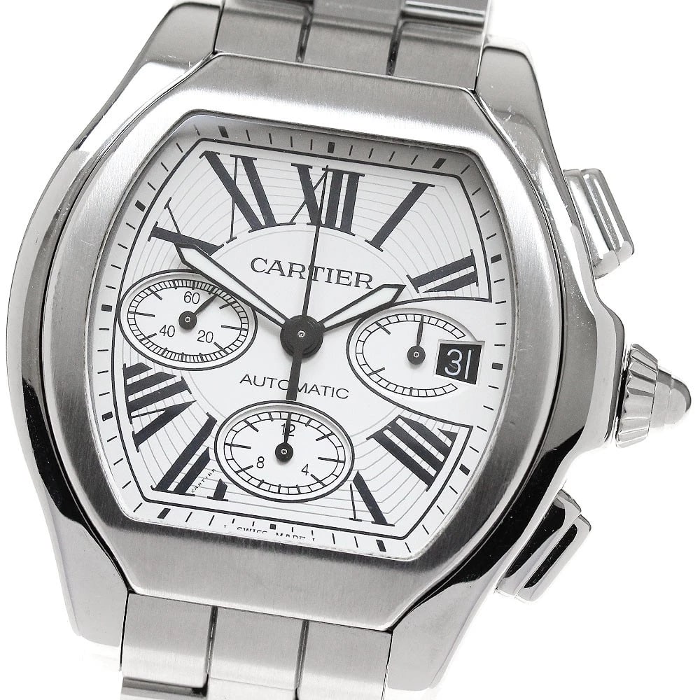 CARTIER ROADSTER XL CHRONOGRAPH SILVER DIAL AUTOMATIC: CARTIER Roadster XL Chronograph Silver Dial Automatic Brand: CARTIER Type: Wristwatch Material: Band Material Stainless Steel, Case Material Stainless Steel Color: Band Color Silver, Case Color