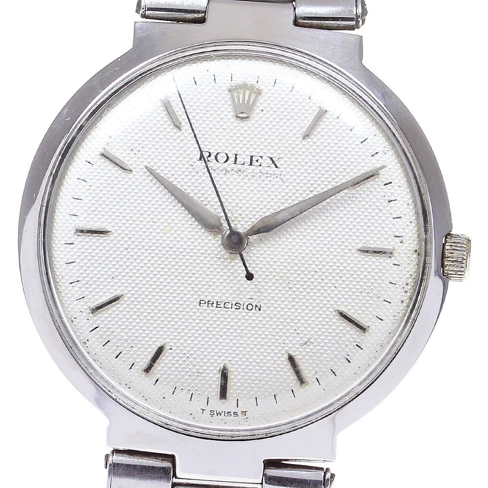 ROLEX OYSTER DATE PRECISION HAND WINDING WATCH: ROLEX Oyster Date Precision Hand Winding Watch Brand: ROLEX Type: Wristwatch Material: Band Material Stainless Steel, Case Material Stainless Steel Color: Band Color Silver, Case Color Silver, Dial