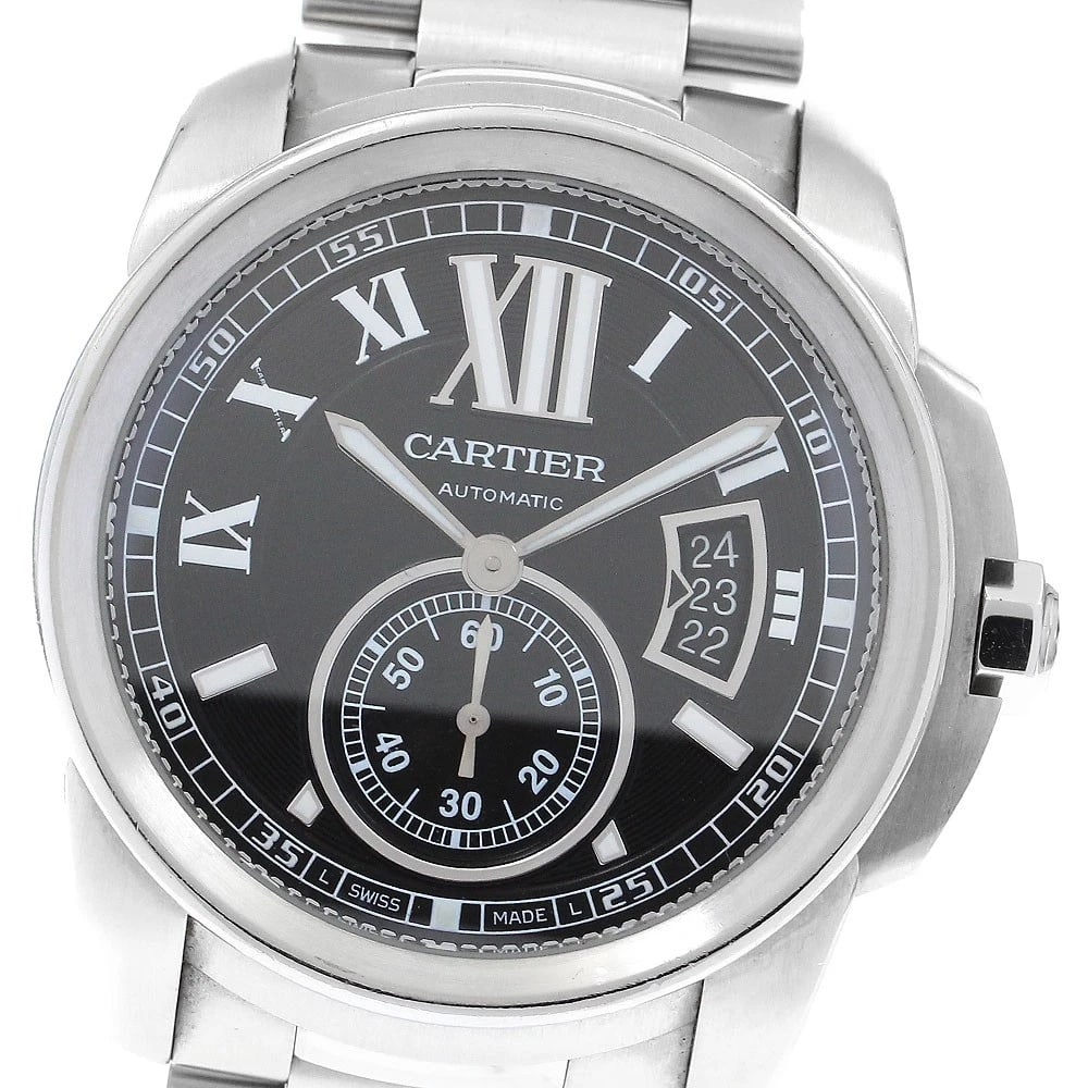 CARTIER CALIBRE SMALL SECONDS AUTOMATIC WATCH: CARTIER Calibre Small seconds Automatic Watch Brand: CARTIER Type: Wristwatch Material: Band Material Stainless Steel, Case Material Stainless Steel Color: Band Color Silver, Case Color Silver, Dia
