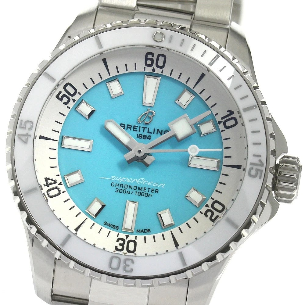 BREITLING SUPEROCEAN AUTOMATIC 36 AUTOMATIC BOY'S WATCH: BREITLING Superocean Automatic 36 Automatic Boy's Watch Brand: BREITLING Type: Wristwatch Material: Band Material Stainless Steel, Case Material Stainless Steel Color: Band Color Silver, Case Color