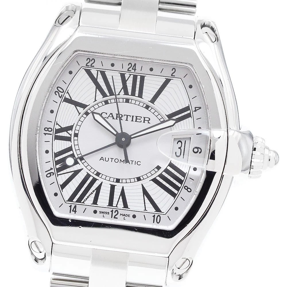 CARTIER ROADSTER SILVER DIAL AUTOMATIC WATCH: CARTIER Roadster Silver Dial Automatic Watch Brand: CARTIER Type: Wristwatch Material: Band Material Stainless Steel, Case Material Stainless Steel Color: Band Color Silver, Case Color Silver, Dial
