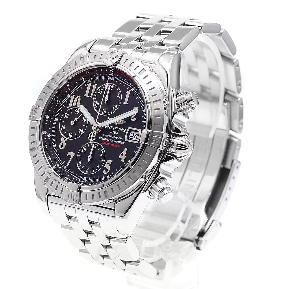 BREITLING CHRONOMAT EVOLUTION BLACK DIAL AUTOMATIC WATCH - 2