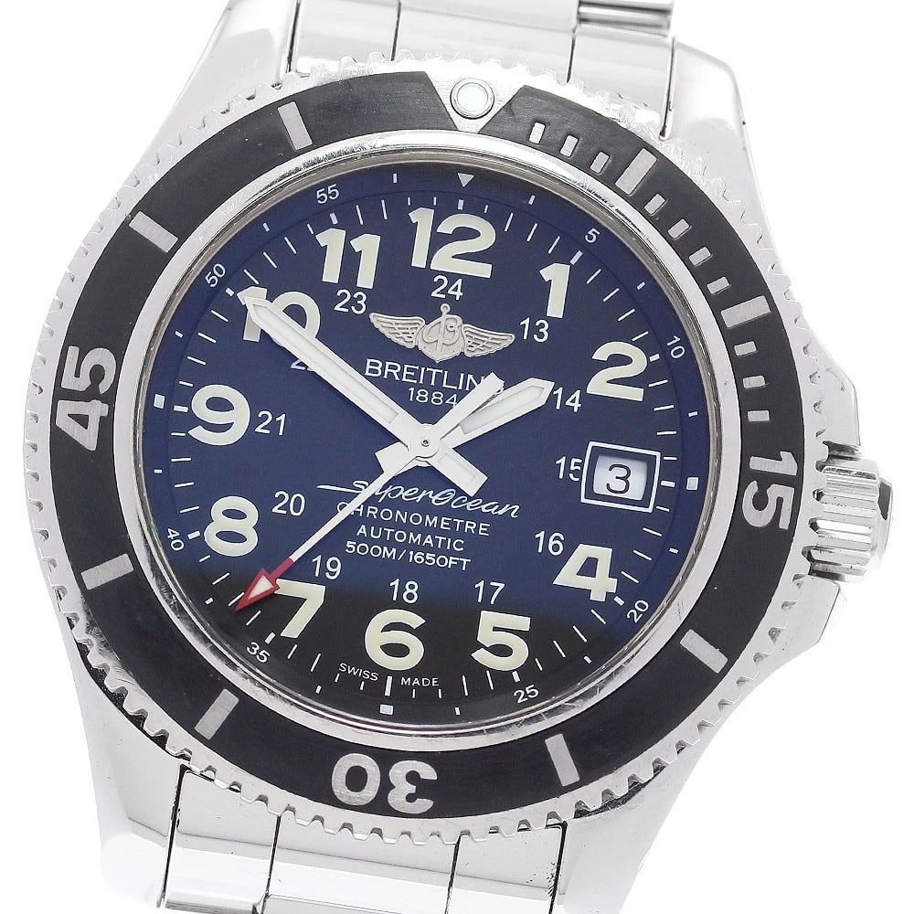 BREITLING SUPER OCEAN BLACK DIAL AUTOMATIC WATCH (1 of 3)