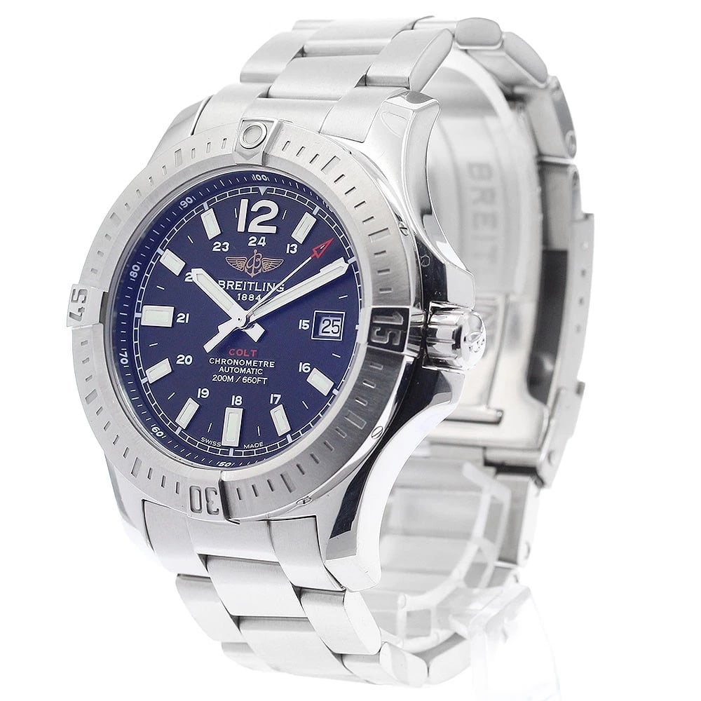 BREITLING COLT DATE BLACK DIAL AUTOMATIC WATCH - 2