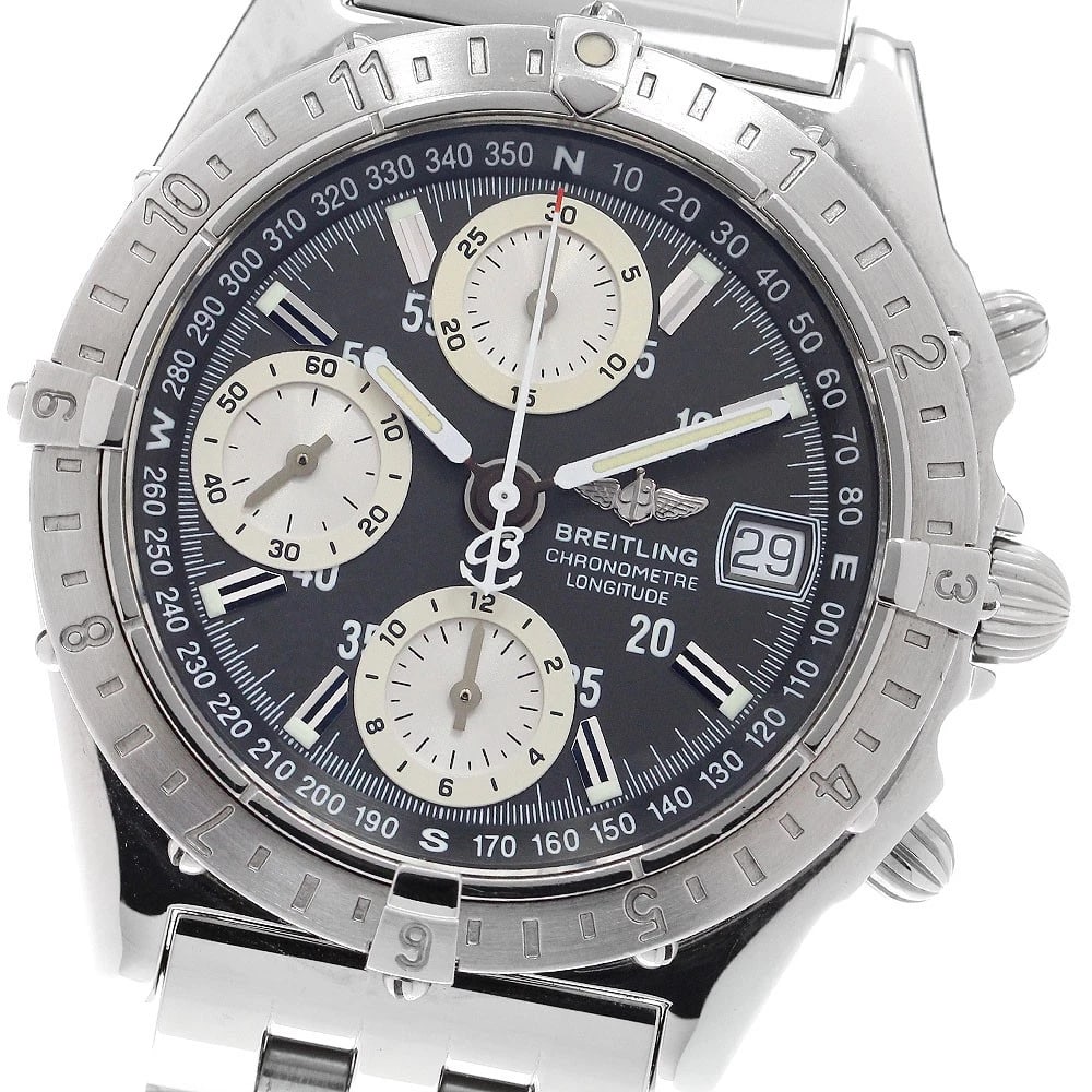 BREITLING CHRONOMAT LONGITUDE GRAY DIAL AUTOMATIC WATCH (1 of 3)